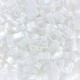 Abalorios Miyuki half tila 5x2.4mm - White pearl ceylon HTL-420